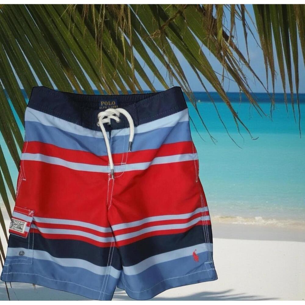 Polo Ralph Lauren $44 Vacation Beach  Boys Summer Swim Shorts Trunks  Size 5